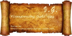 Visnyovszky György névjegykártya